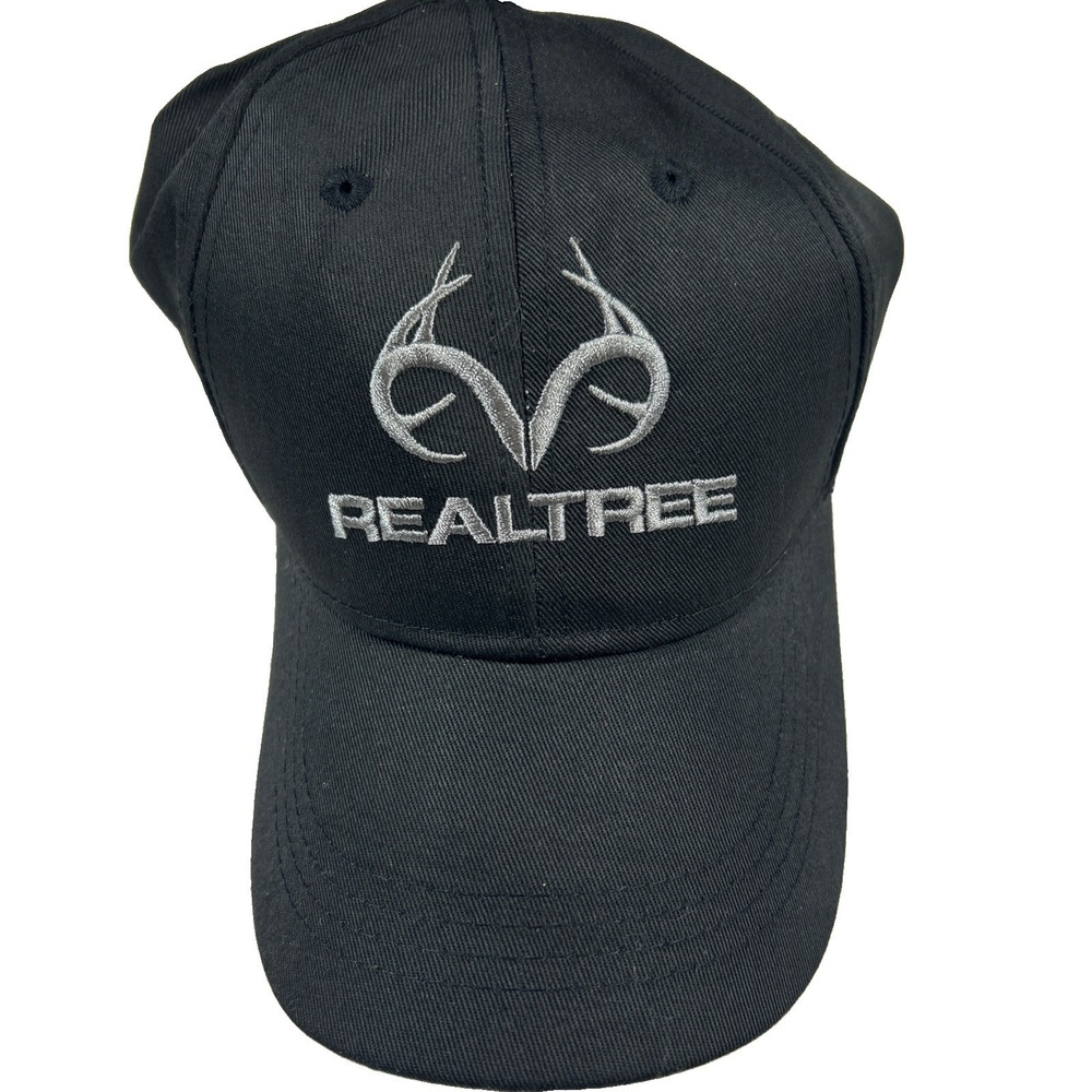 Realtree - Realtree Logo -Gray -Adjustable Trucker Hat Hunting Fishing 🎣